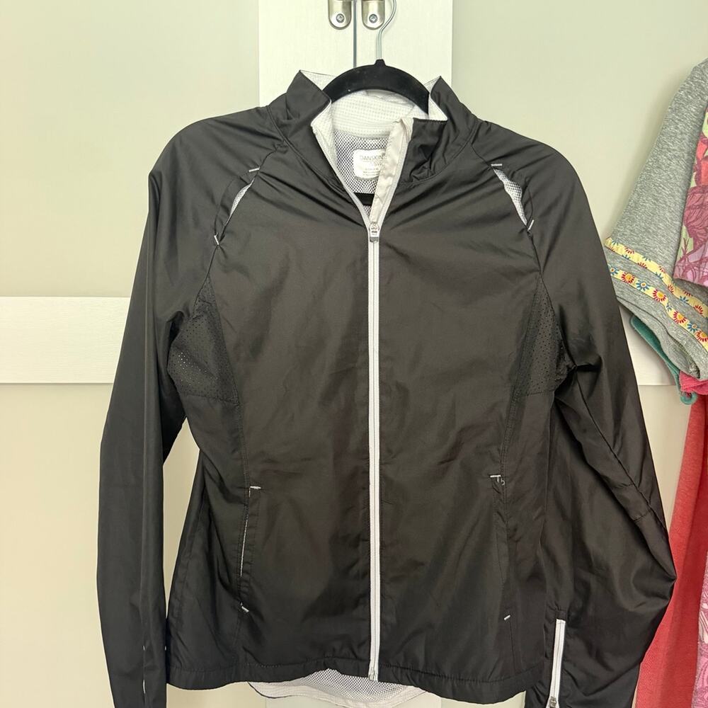 Danskin Windbreaker Jacket White/Black Size Small